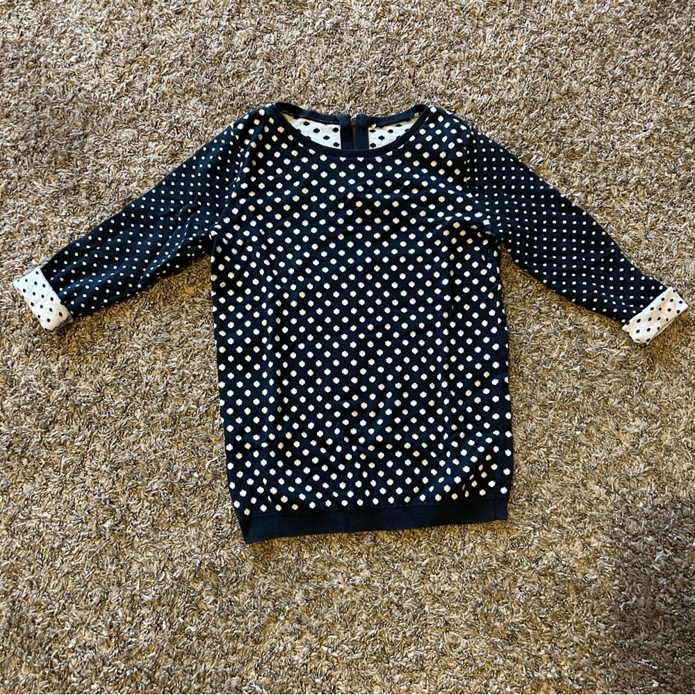 LOFT | Black and White Polka Dot Sweater